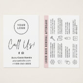 カスタムロゴレーザー脱毛アフターケアカード (正面&裏面)