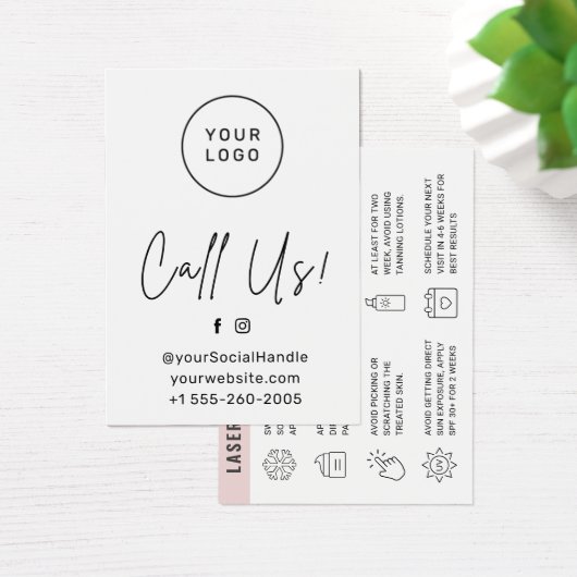 カスタムロゴレーザー脱毛アフターケアカード (デスク)