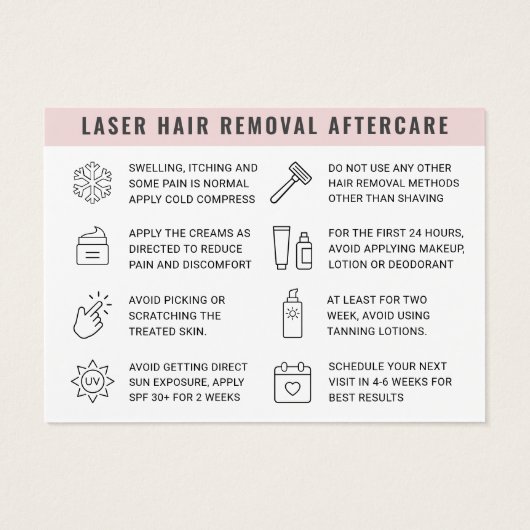 カスタムロゴレーザー脱毛アフターケアカード (裏面)