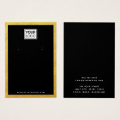 カスタムロゴロフェイク金ゴールド縁どイヤリング表示カード (正面&裏面)