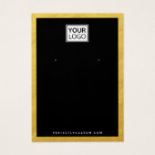 カスタムロゴロフェイク金ゴールド縁どイヤリング表示カード (正面)