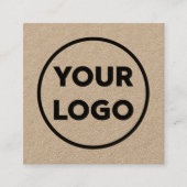 カスタムロゴロングネームミニマルクラフト スクエア名刺 (正面)