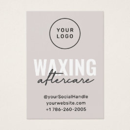 カスタムロゴワックモダンシング・アフターケアカード