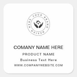 カスタムロゴ事業名個人文字及びウェブサイト スクエアシール