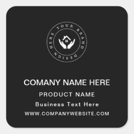 カスタムロゴ事業名個人文字及びウェブサイト スクエアシール