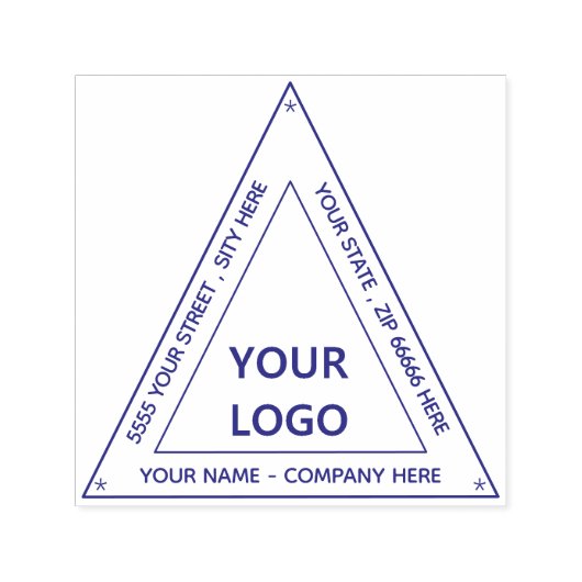 カスタムロゴ付き住所の三角形スタンプ セルフインキングスタンプ (デザイン)
