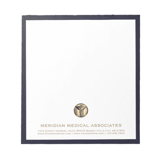 カスタムロゴ付き医療用メモ帳 ノートパッド (正面)