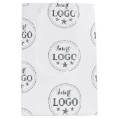 カスタムロゴ付き クラシックホワイト ミディアム ギフトバッグ (正面)