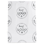 カスタムロゴ付き クラシックホワイト ミディアム ギフトバッグ (裏面)