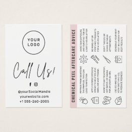 カスタムロゴ任意の色のケミカルピールアフターケアカード