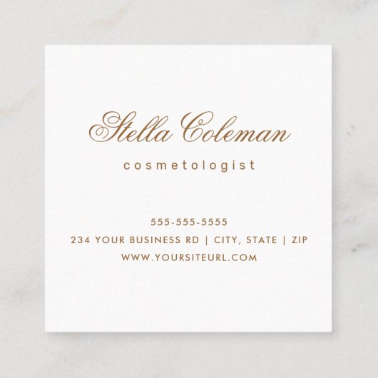 カスタムロゴ任意の色のミニマ縁どエレガントリスト スクエア名刺 (裏面)