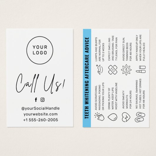 カスタムロゴ任意の色の歯のホワイトニングカ気にード (正面&裏面)