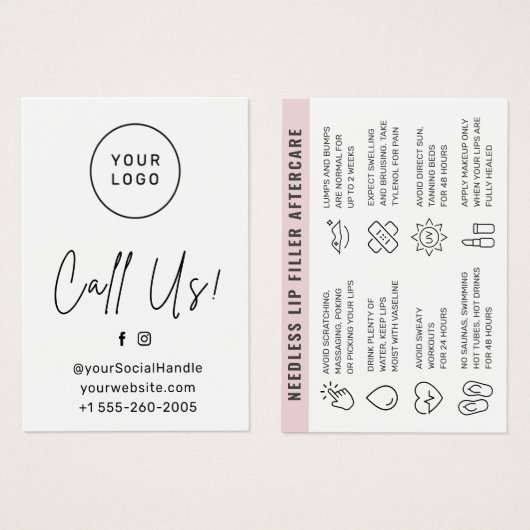 カスタムロゴ任意の色の針で唇を刺すアフターケア (正面&裏面)