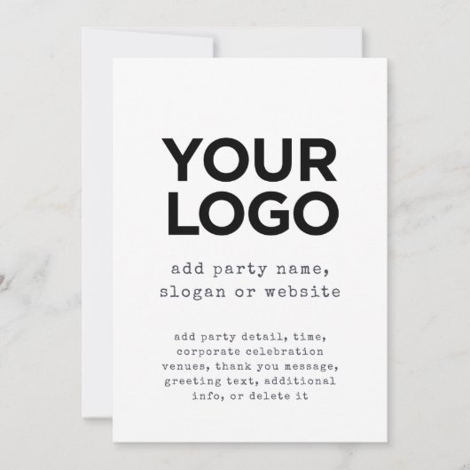 カスタムロゴ企業のパーティータイプライタ 招待状 (正面)