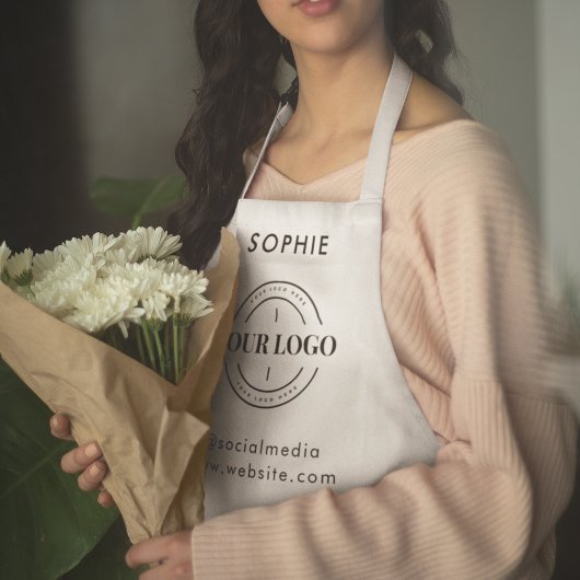 カスタムロゴ企業のプロフェッショナル白 エプロン