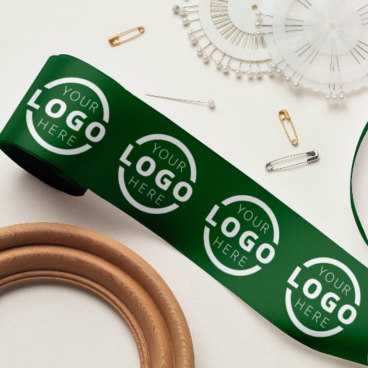 カスタムロゴ企業のプロモギフトグリーン サテンリボン