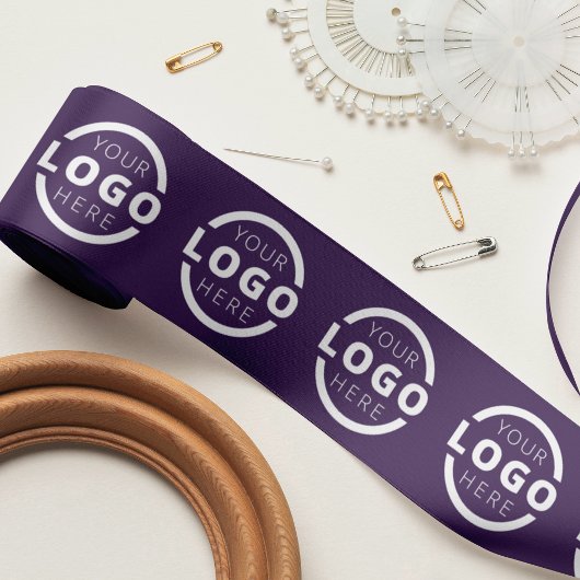 カスタムロゴ企業のプロモギフトパープル サテンリボン