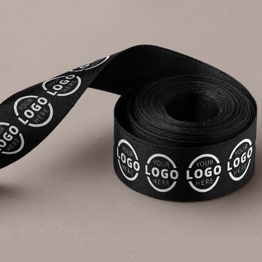 カスタムロゴ企業のプロモギフトブラック サテンリボン
