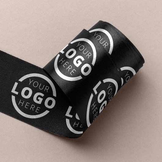 カスタムロゴ企業のプロモギフトブラック サテンリボン
