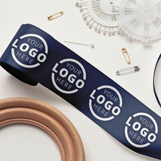 カスタムロゴ企業のプロモギフトブルー サテンリボン