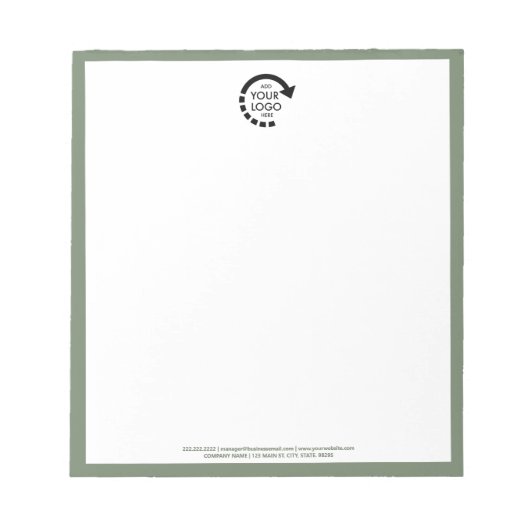 カスタムロゴ企業の | Sage Green ノートパッド (正面)