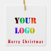 カスタムロゴ会社クリスマス装飾品 セラミックオーナメント (正面)