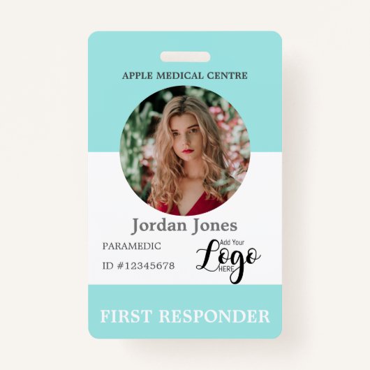 カスタムロゴ会社スタッフ写真IDセキュリティ バッジ (正面)