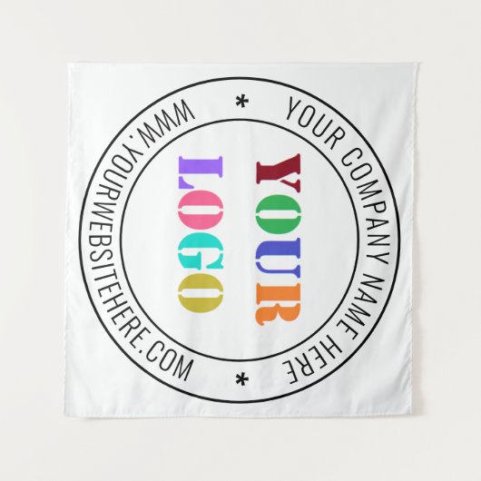 カスタムロゴ会社スタンプデザインタペストリー タペストリー (正面(横))