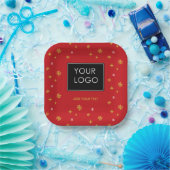 カスタムロゴ会社ビジネスクリスマススノーフレーク ペーパープレート (パーティー)