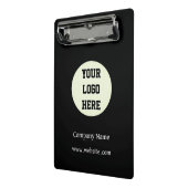 カスタムロゴ会社ブラックビジネス顧客 ミニクリップボード (アングル2)
