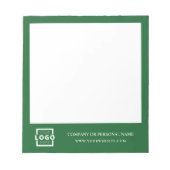 カスタムロゴ会社ブランドのギフトグリーン ノートパッド (正面)