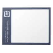 カスタムロゴ会社ブランドギフトブルー ノートパッド (正面)