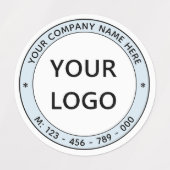 カスタムロゴ会社名の電話番号スタンプのラベル ラベル (デザイン2)