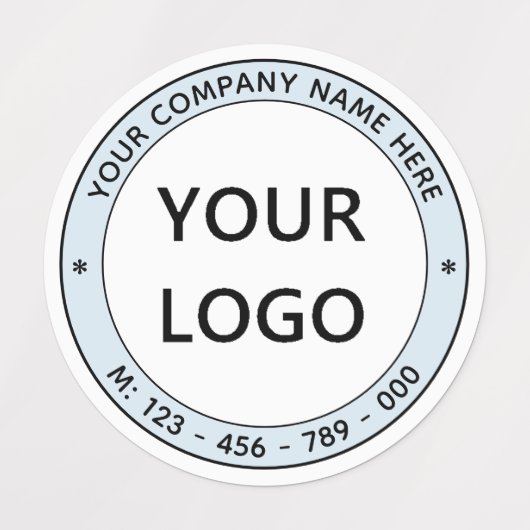 カスタムロゴ会社名の電話番号スタンプのラベル ラベル (デザイン1)