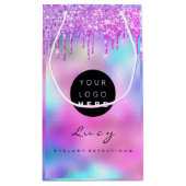 カスタムロゴ会社名グリッター自筆証書 スモールペーパーバッグ (裏面)