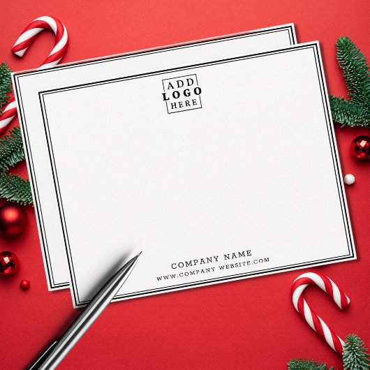 カスタムロゴ会社名ダブル縁ど ノートカード