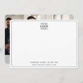 カスタムロゴ会社名ビジネスチーム写真 ノートカード (正面/裏面)