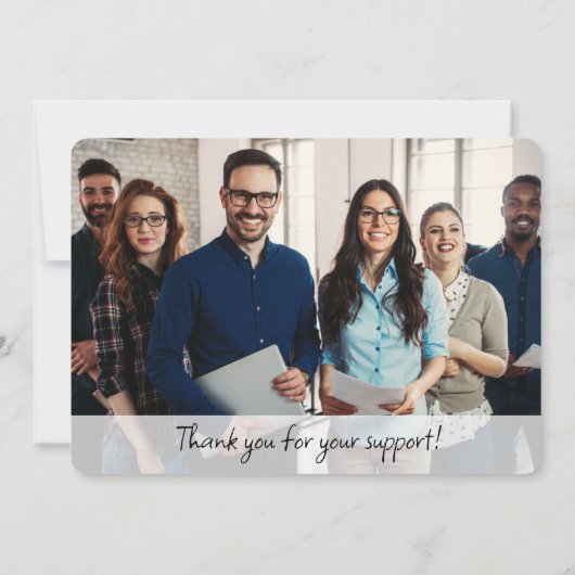 カスタムロゴ会社名ビジネスチーム写真 ノートカード (裏面)