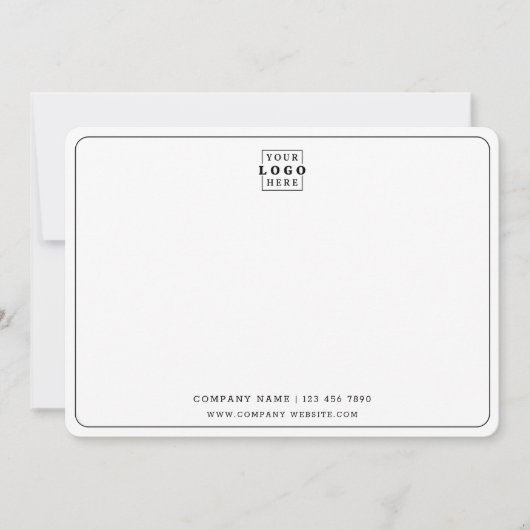 カスタムロゴ会社名ビジネスチーム写真 ノートカード (正面)