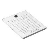 カスタムロゴ会社名ブラックライン ノートパッド (アングル)