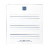 カスタムロゴ会社名ブルーライン ノートパッド (正面)