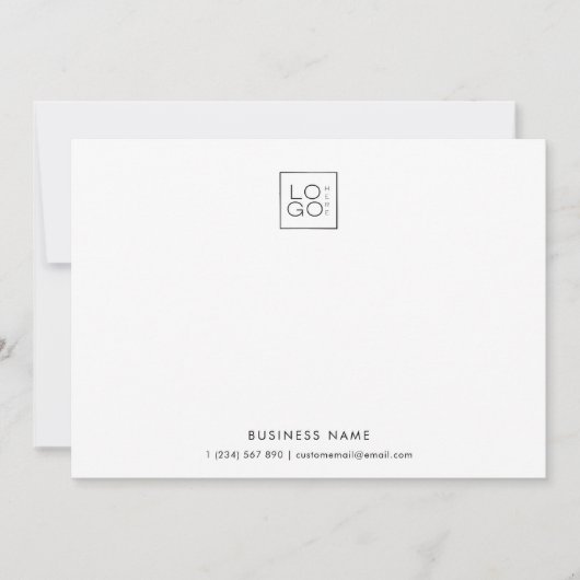 カスタムロゴ会社名写真ミニマリスト ノートカード (正面)