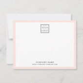 カスタムロゴ会社名赤面ピンク ノートカード (正面)
