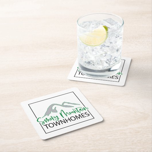 カスタムロゴ使い捨てコースター スクエアペーパーコースター (インサイチュ)