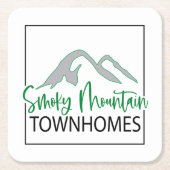 カスタムロゴ使い捨てコースター スクエアペーパーコースター (正面)