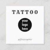 カスタムロゴ入れ墨アフターケア説明書QRコード スクエア名刺 (正面)