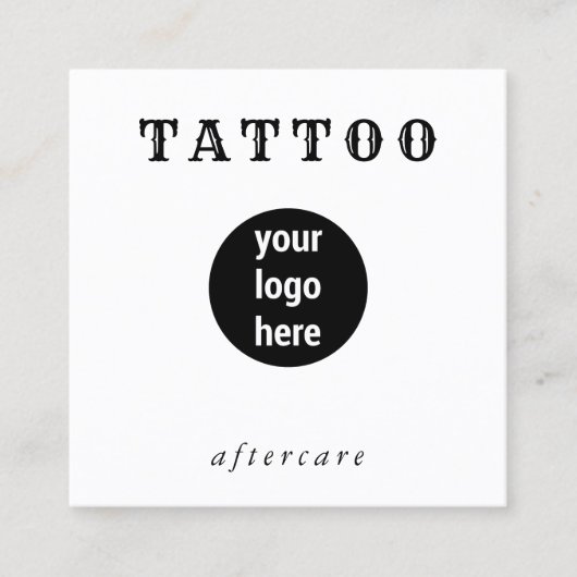 カスタムロゴ入れ墨アフターケア説明書QRコード スクエア名刺 (正面)