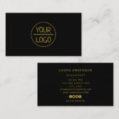 カスタムロゴ円プロフェッショナル黒金ゴールド 名刺 (正面/裏面)