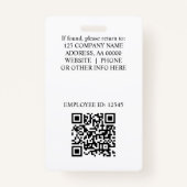 カスタムロゴ写真の従業員IDバッジ バッジ (裏面)