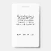 カスタムロゴ写真の従業員IDバッジ バッジ (裏面)